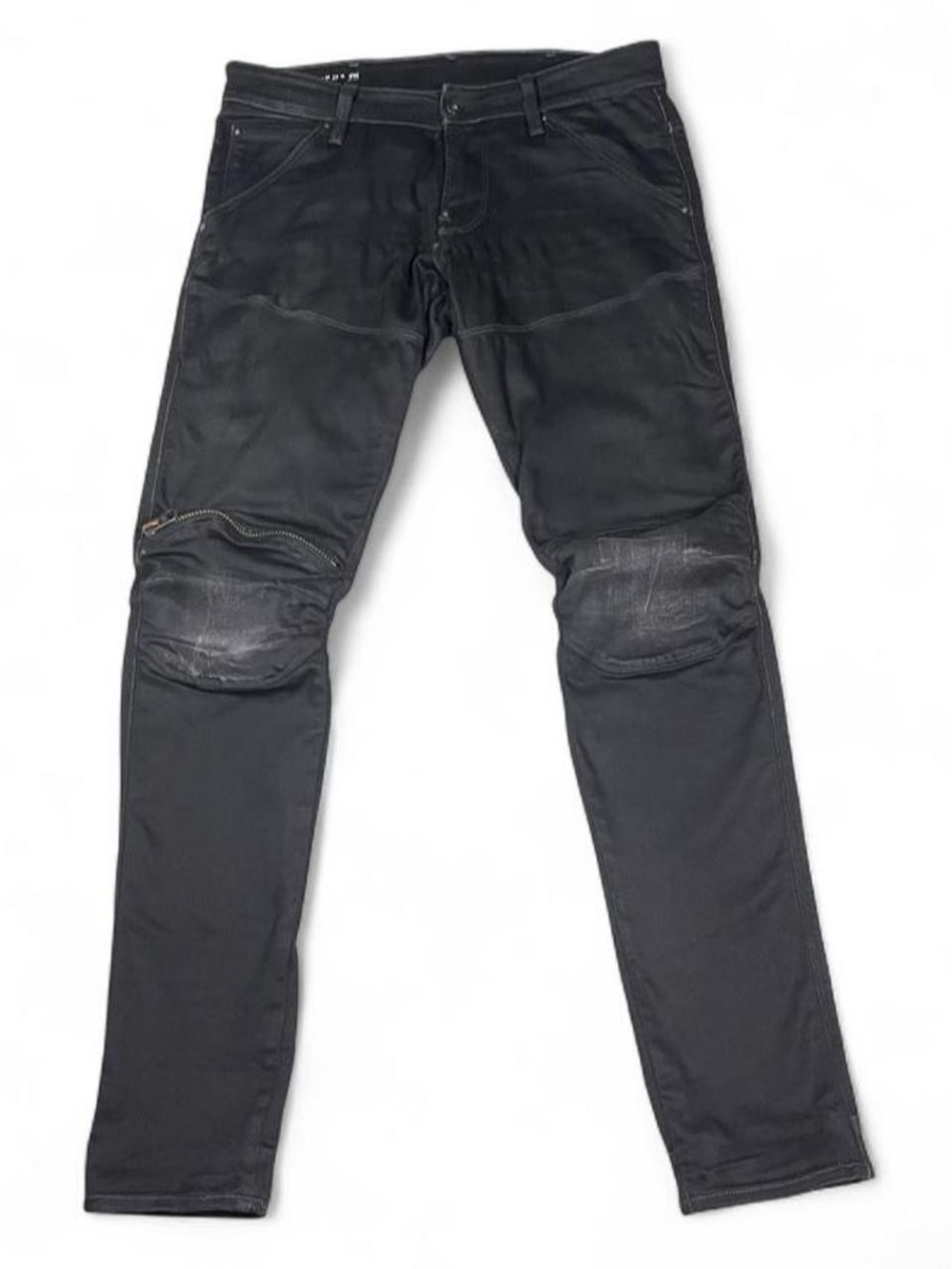 G-Star Raw 3D Zip Knee Skinny Black Moto Biker Jeans Men’s Size W31 L32 Y2K